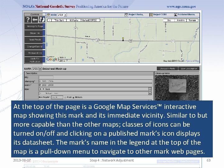At the top of the page is a Google Map Services™ interactive map showing