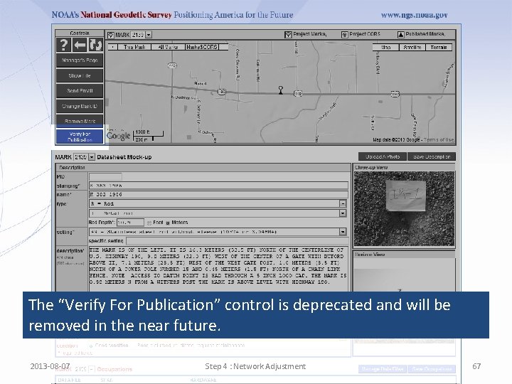 The “Verify For Publication” control is deprecated and will be removed in the near