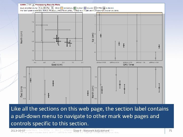 Like all the sections on this web page, the section label contains a pull-down