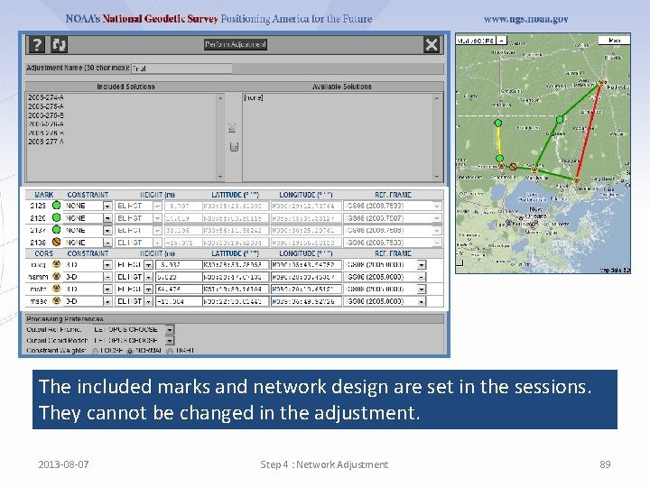 The included marks and network design are set in the sessions. They cannot be