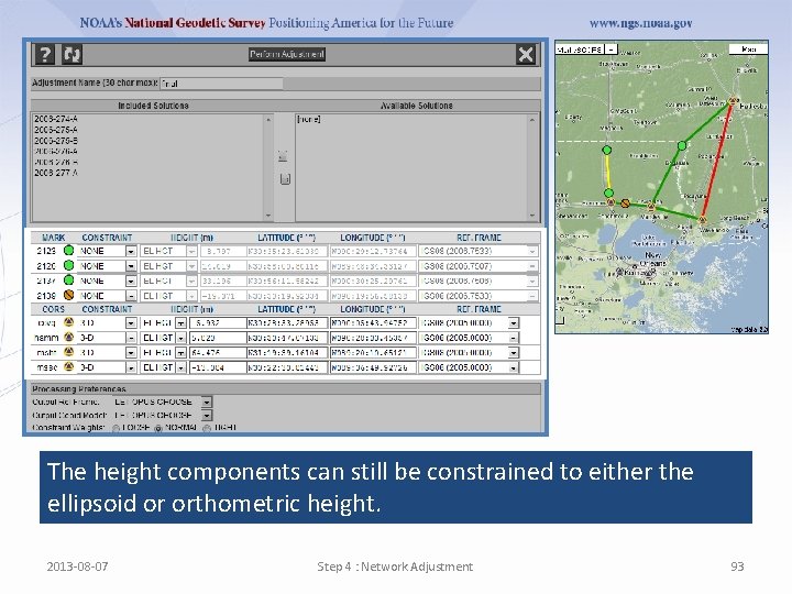 The height components can still be constrained to either the ellipsoid or orthometric height.