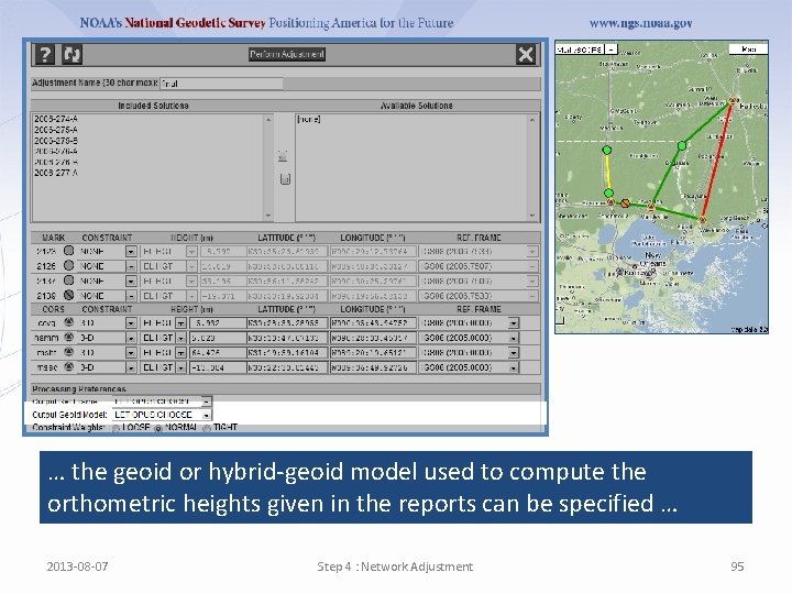 … the geoid or hybrid-geoid model used to compute the orthometric heights given in