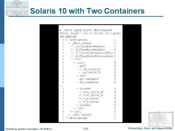 Solaris 10 with Two Containers Operating System Concepts – 8 th Edition 2. 43