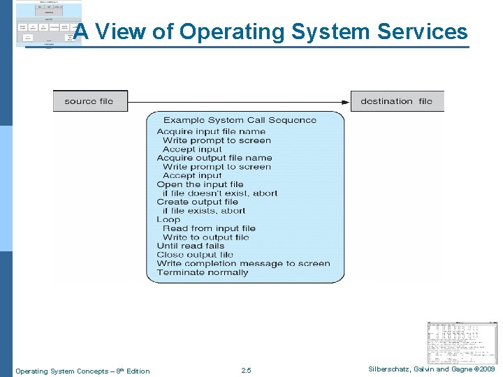 A View of Operating System Services Operating System Concepts – 8 th Edition 2.