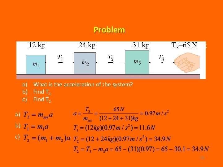 Problem 1212 kg kg 24 24 kg kg 31 kg T 3=65 N kg Problem 1212 kg kg 24 24 kg kg 31 kg T 3=65 N kg