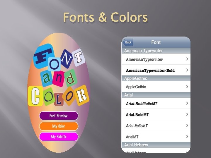 Fonts & Colors 