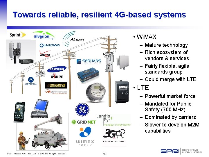 Towards reliable, resilient 4 G-based systems • Wi. MAX – Mature technology – Rich