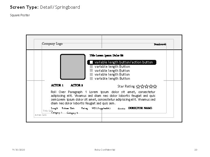 Screen Type: Detail/Springboard Square Poster Company Logo Breadcrumb Title Lorem Ipsum Dolor Sit variable
