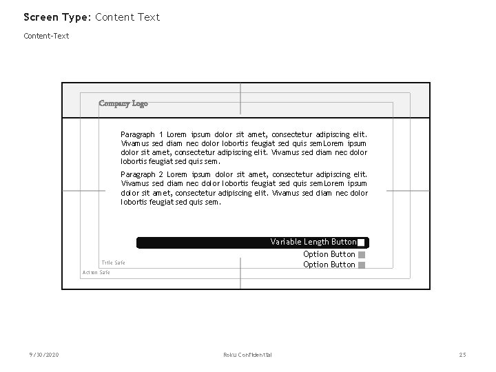 Screen Type: Content Text Content-Text Company Logo Paragraph 1 Lorem ipsum dolor sit amet,
