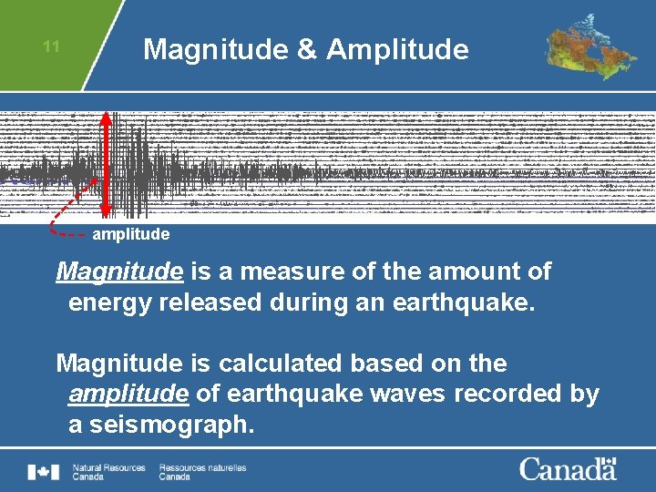 11 Magnitude & Amplitude amplitude Magnitude is a measure of the amount of energy