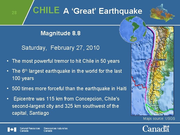 28 CHILE A ‘Great’ Earthquake Magnitude 8. 8 Saturday, February 27, 2010 • The
