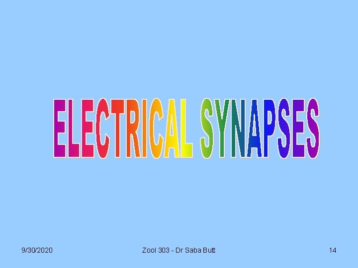 9/30/2020 Zool 303 - Dr Saba Butt 14 