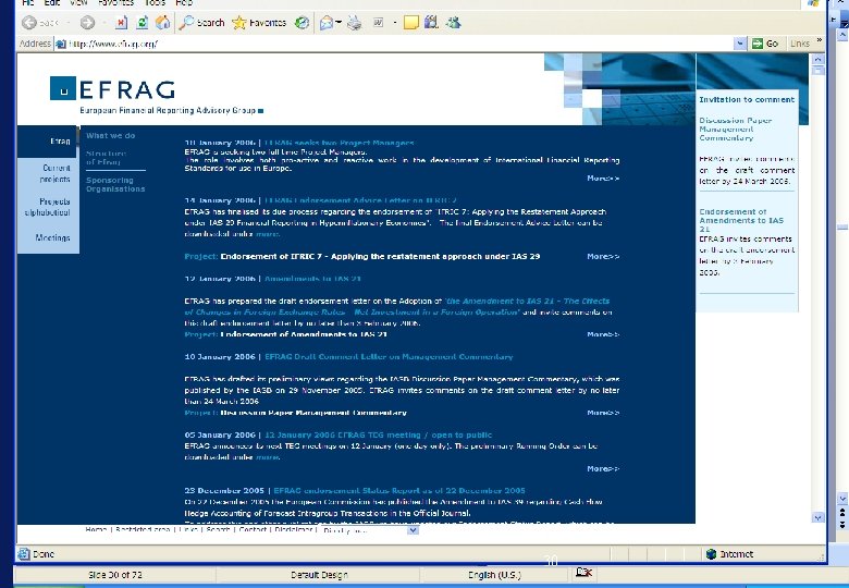 EFRAG Moscow 31 Jan 2006 30 © 2006 EFRAG 
