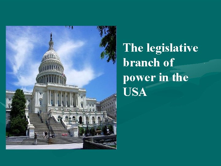 The legislative branch of power in the USA 