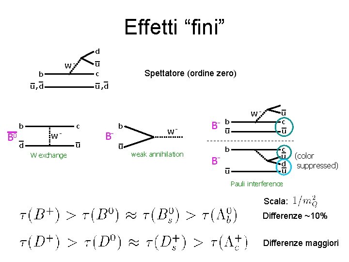 Effetti “fini” d u c W- b u, d b B 0 Spettatore (ordine