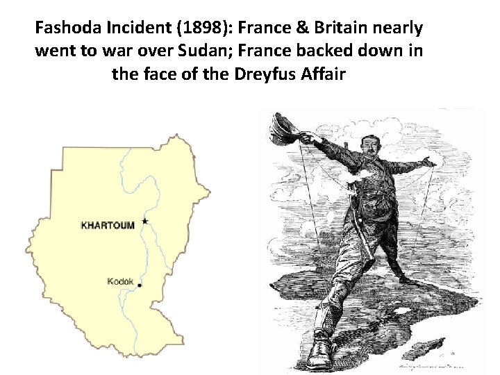 Fashoda Incident (1898): France & Britain nearly went to war over Sudan; France backed