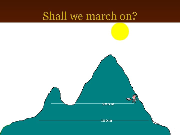 Shall we march on? 200 m 100 m 