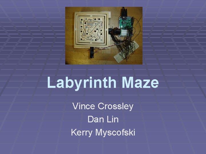 Labyrinth Maze Vince Crossley Dan Lin Kerry Myscofski 