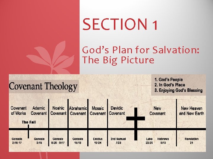 SECTION 1 God’s Plan for Salvation: The Big Picture 