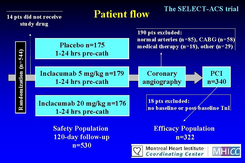 Randomization (n=544) 14 pts did not receive study drug Patient flow Placebo n=175 1