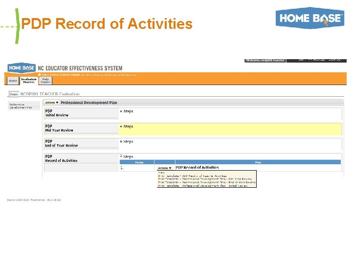 PDP Record of Activities 