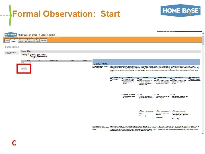 Formal Observation: Start C 