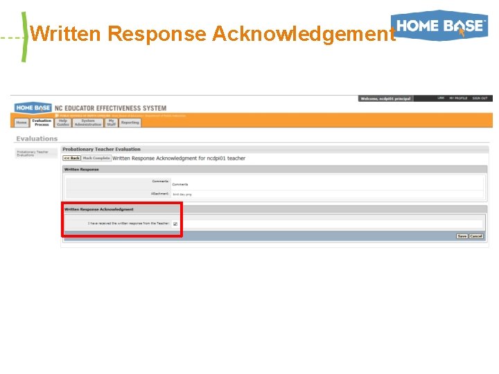 Written Response Acknowledgement 