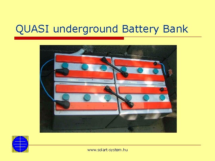 QUASI underground Battery Bank www. solart-system. hu 