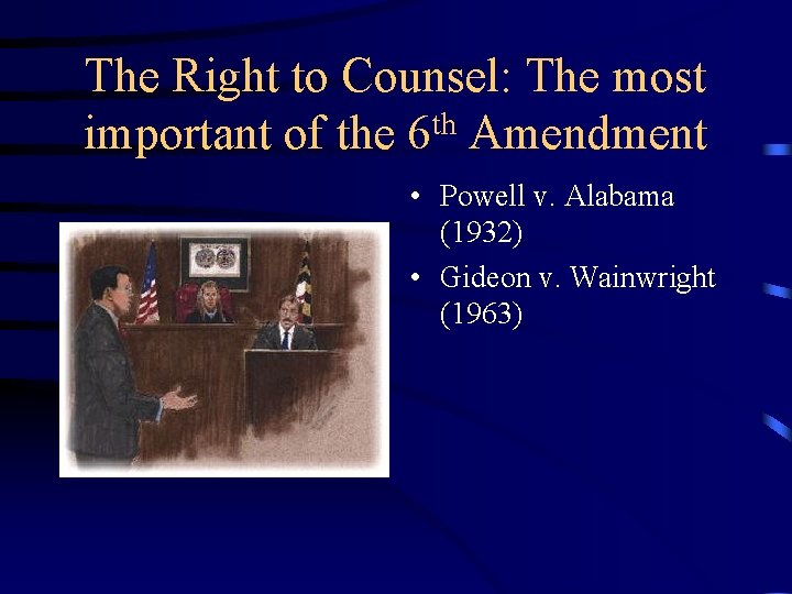 The Right to Counsel: The most important of the 6 th Amendment • Powell The Right to Counsel: The most important of the 6 th Amendment • Powell