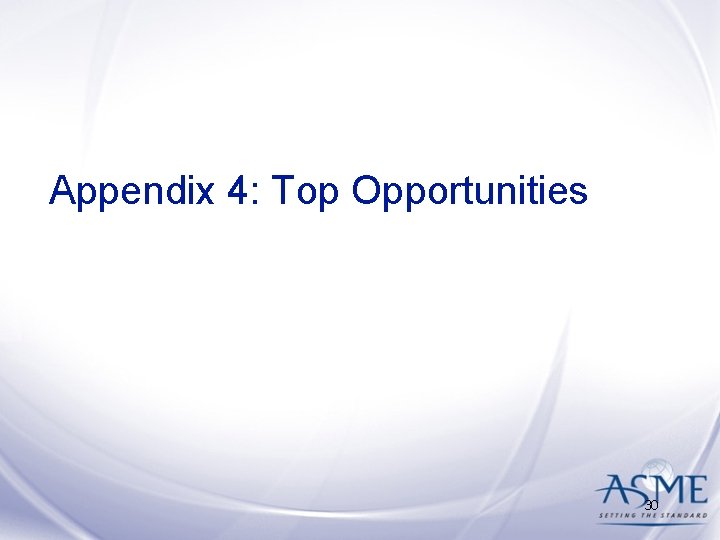 Appendix 4: Top Opportunities 30 Appendix 4: Top Opportunities 30