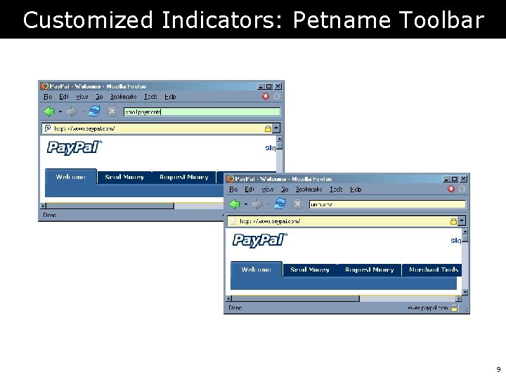 Customized Indicators: Petname Toolbar 9 