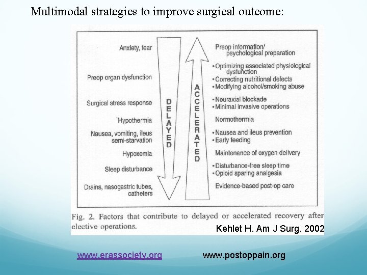 Multimodal strategies to improve surgical outcome: Kehlet H. Am J Surg. 2002 www. erassociety.