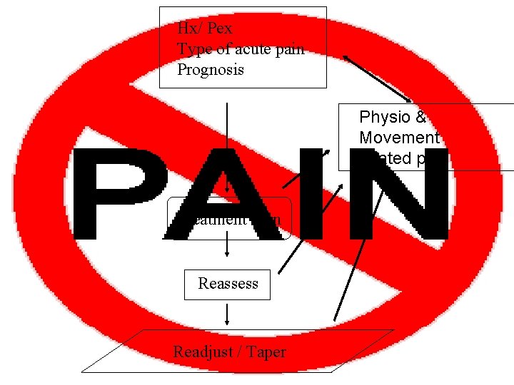 Hx/ Pex Type of acute pain Prognosis Physio & Movement related pain Treatment Plan