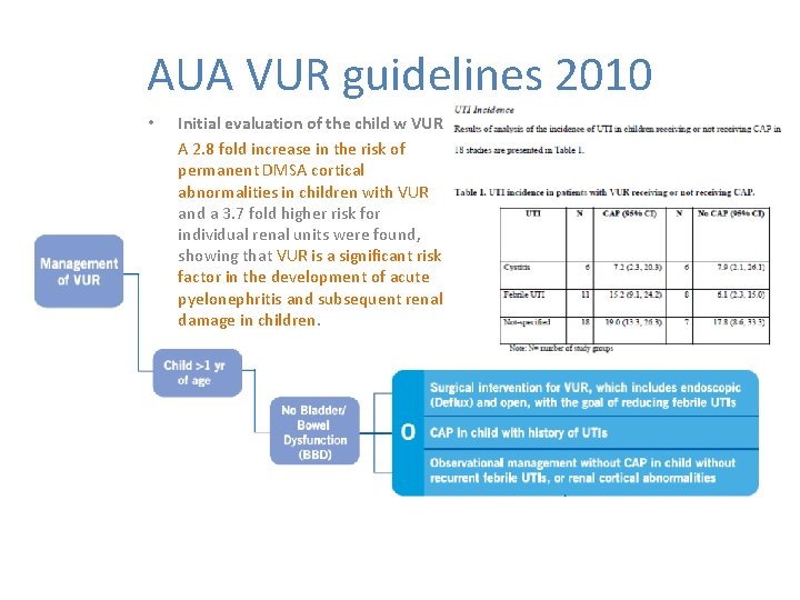 AUA VUR guidelines 2010 • Initial evaluation of the child w VUR A 2.