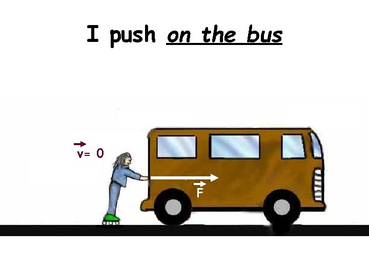 I push on the bus v= 0 F 