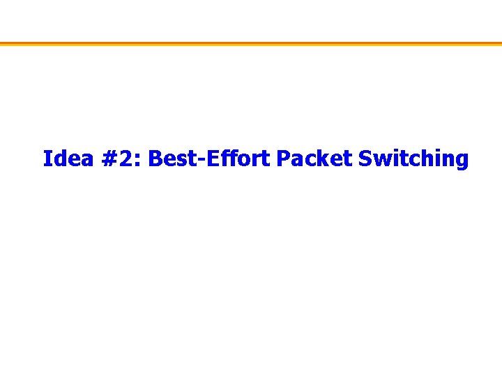Idea #2: Best-Effort Packet Switching 