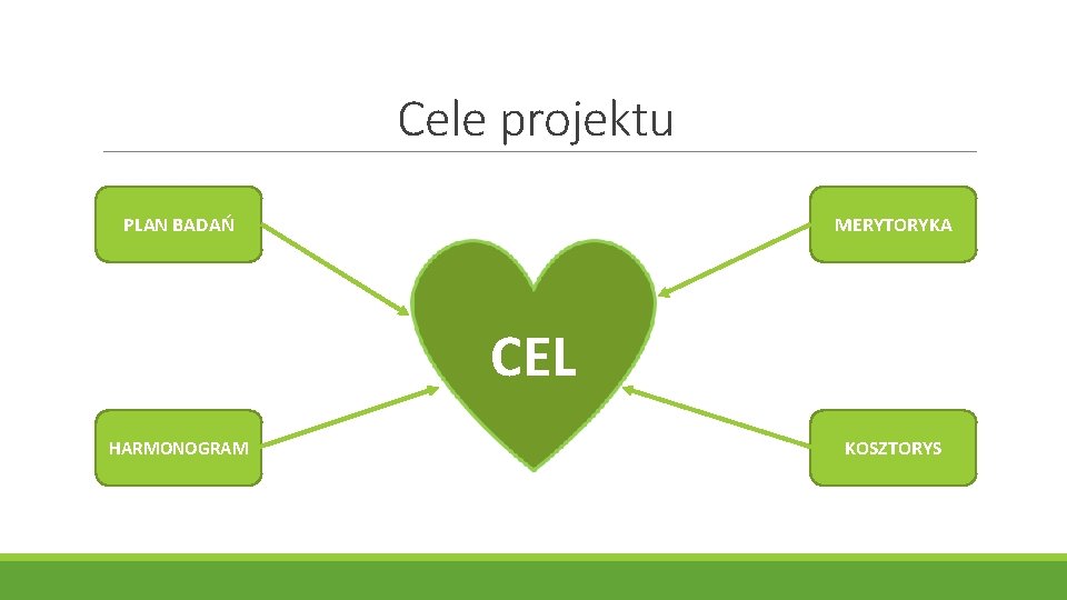 Cele projektu PLAN BADAŃ MERYTORYKA CEL HARMONOGRAM KOSZTORYS 