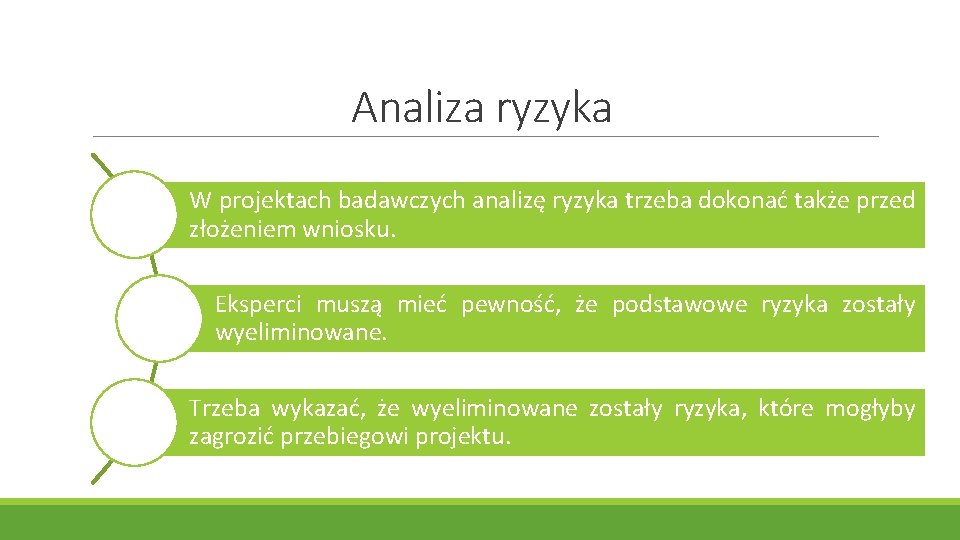 Analiza ryzyka W projektach badawczych analizę ryzyka trzeba dokonać także przed złożeniem wniosku. Eksperci Analiza ryzyka W projektach badawczych analizę ryzyka trzeba dokonać także przed złożeniem wniosku. Eksperci