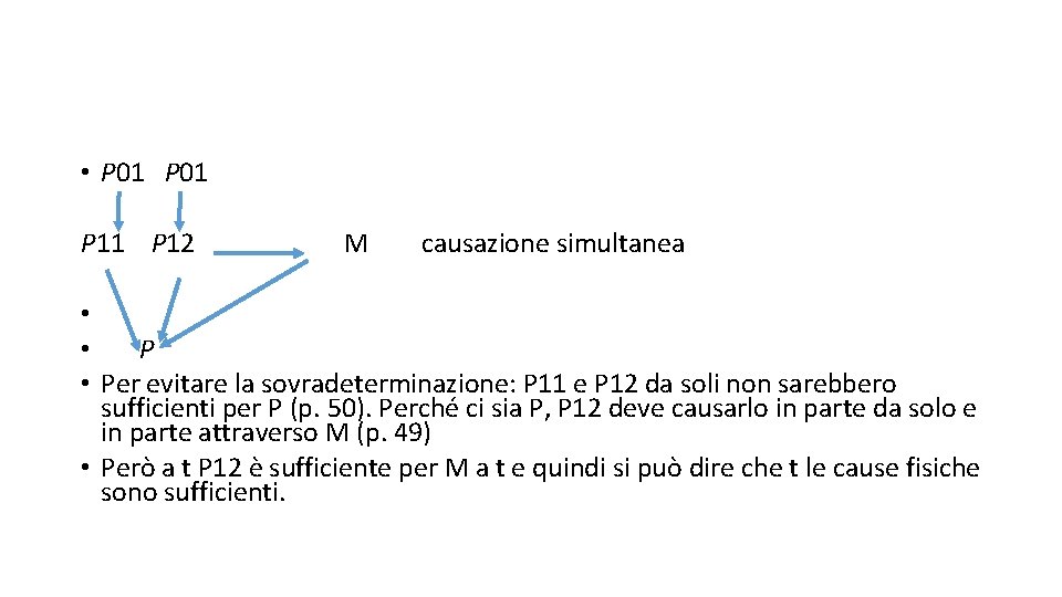 • P 01 P 11 P 12 M causazione simultanea • • Per • P 01 P 11 P 12 M causazione simultanea • • Per