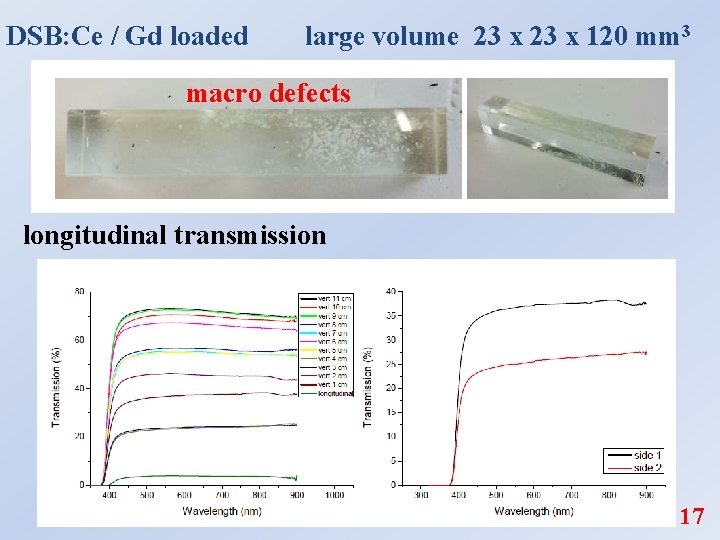 DSB: Ce / Gd loaded large volume 23 x 120 mm 3 macro defects