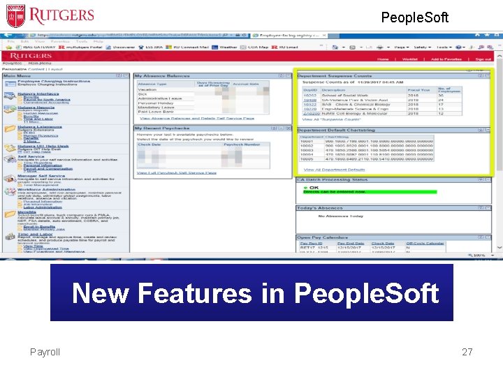 People. Soft Discoverer Viewer New Features in People. Soft Payroll 27 