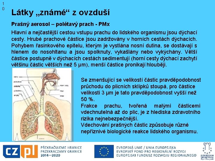 1 0 Látky „známé“ z ovzduší Prašný aerosol – polétavý prach - PMx Hlavní