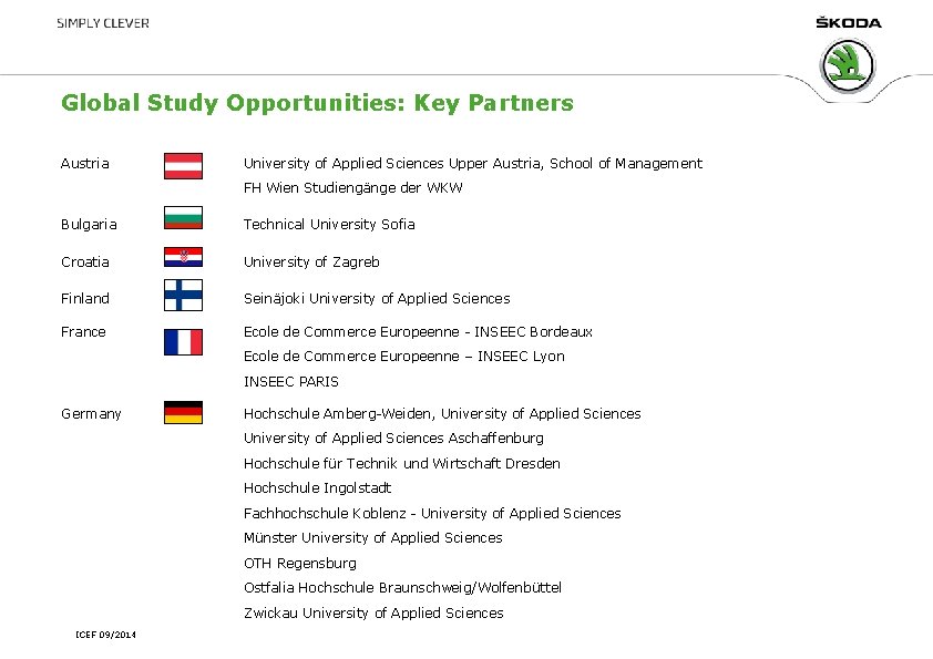 Global Study Opportunities: Key Partners Austria University of Applied Sciences Upper Austria, School of
