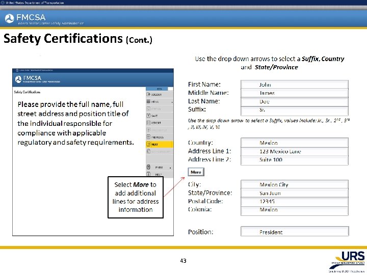 Safety Certifications (Cont. ) 43 