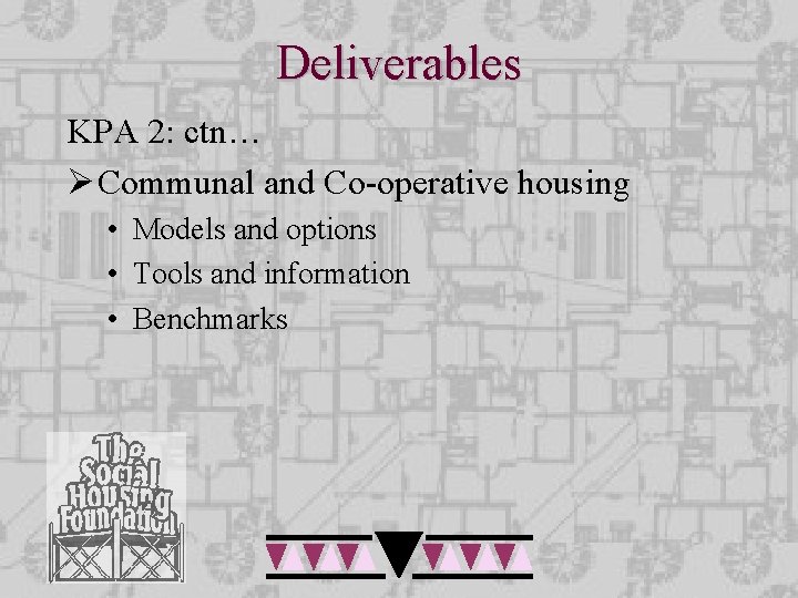 Deliverables KPA 2: ctn… Ø Communal and Co-operative housing • Models and options • Deliverables KPA 2: ctn… Ø Communal and Co-operative housing • Models and options •