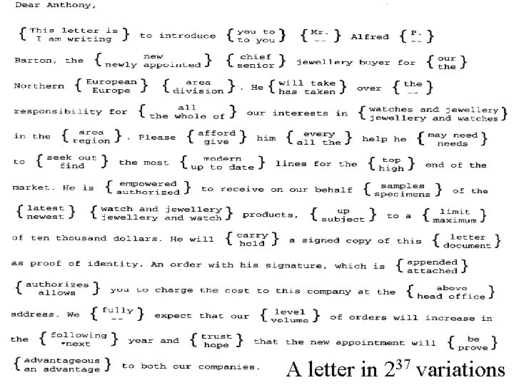 A letter in 237 variations 