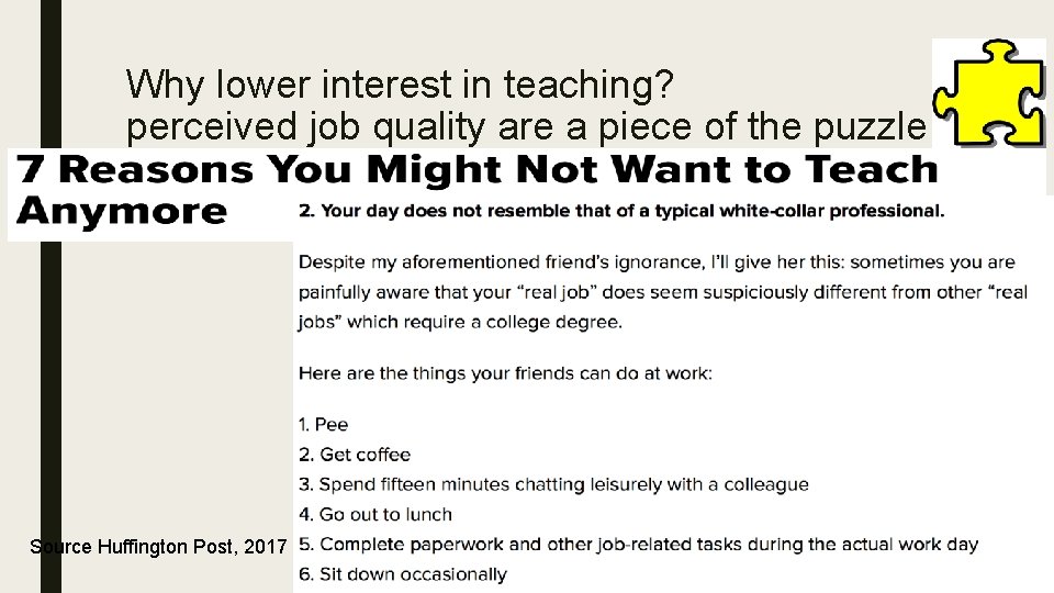 Why lower interest in teaching? perceived job quality are a piece of the puzzle