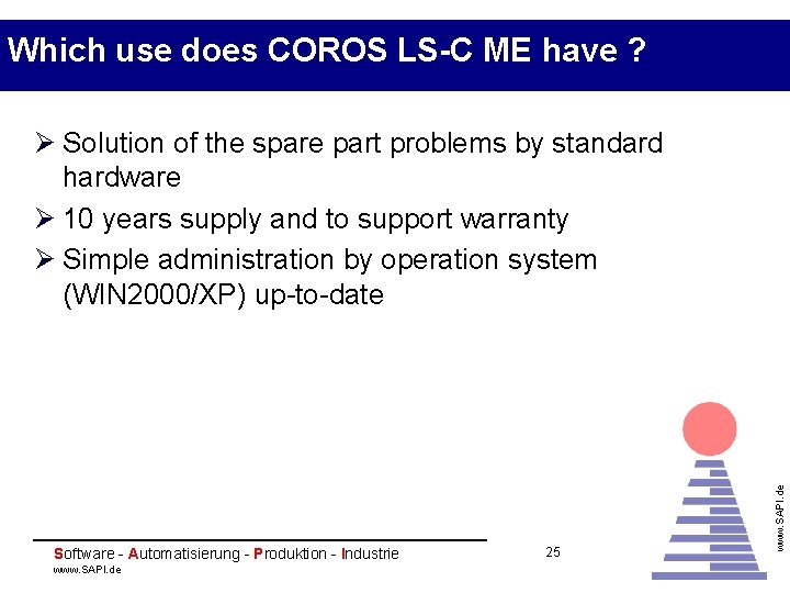 Which use does COROS LS-C ME have ? Software - Automatisierung - Produktion -