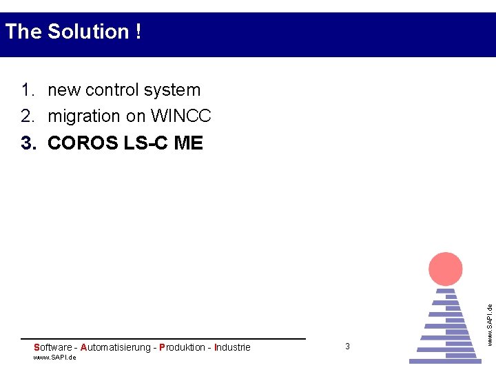 The Solution ! 1. new control system 2. migration on WINCC Software - Automatisierung