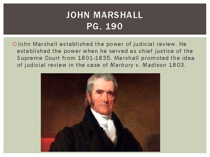 Judicial Review John Marshall Court Cases Which Court Case
